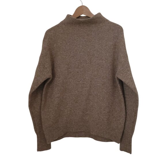 Karen Kane Brown Mockneck Drop Shoulder Sweater Polyester-Wool Blend Womens Sz S - Picture 1 of 6
